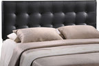 Modway Emily Tufted Button Faux Leather Upholstered Queen Headboard in Black