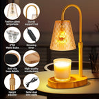 Candle Warmer Lamp with Timer : Adjustable Light Level Adjustable Height Flameless Safety Candle Lamps - Jar Candles Home Decoration Amber