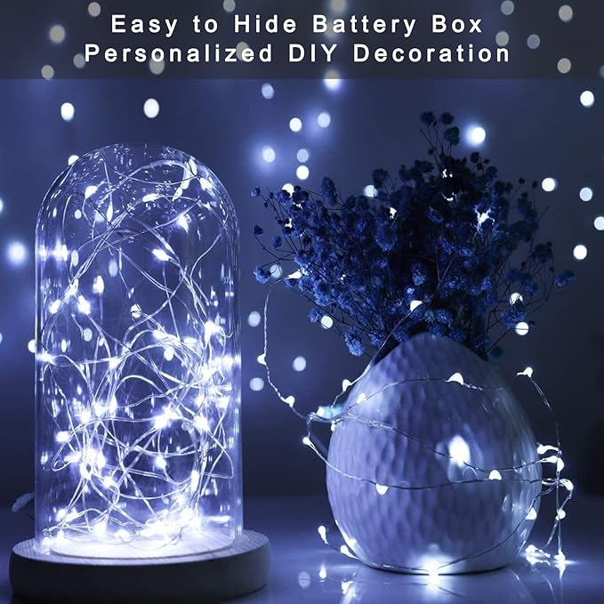 Cool White Fairy Lights Battery Operated String Lights 6 Pack Mini Lights, 20 LED 7ft Twinkle Firefly Starry Lights for DIY Craft Mason Jar Bedroom Wedding Party Table Christmas Decoration