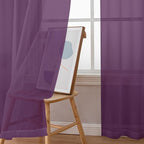 OWENIE Plum Sheer Curtains, Sheer Curtains 84 Inches Long 2 Panels Set, Rod Pocket Voile Fimly Sheer Drapes for Living Room Bedroom, 2pcs, Plum, Each 42" W x 84" L