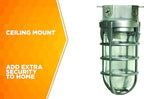 Woods L1706 Vandal Resistant Security Light With Ceiling Mount (150W Incandescent Bulb; Silver)
