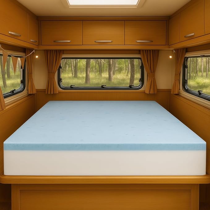 Foamma 5” x 30” x 75” Truck, Camper, RV Travel Visco Gel Memory Foam Bunk Mattress Replacement, Made in USA, Comfortable, Travel Trailer, CertiPUR-US Certified, Cover Not Included