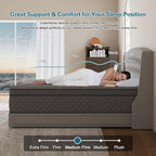 Twin Mattress, 14 Inch Hybrid Mattresses Grey Euro Top Medium Firm for Back & Lumbar Support, 100 Night Trial, Individual Pocket Spring Bed for Motion Isolation & Pressure Relief