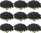 102 PCS Fake Roses Artificial Flowers Bulk, Black Roses Bridal Bouquet Silk Faux Rose with Stems for Wedding Flowers Decoration, Valentine's Day, Bridal Bouquet, Anniversary,Home Decor (102PCS, Black)