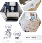 Ravinte 5 Pack Crystal Drawer Knobs - Glass Cabinet Knobs, Diamond Shaped, 30 mm with Silver Base