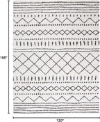 SAFAVIEH Arizona Shag Collection Area Rug - 10' x 14', Ivory & Black, Moroccan Design, Non-Shedding & Easy Care, 1.6-inch Thick Ideal for High Traffic Areas in Living Room, Bedroom (ASG741Z)