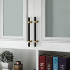 goldenwarm 10 Pack Black and Gold Cabinet Pulls 5 Inch Kitchen Cabinet Handles Black Drawer Pulls for Dresser Bathroom Modern Hardware,Zinc Alloy Base