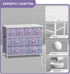 Sorbus Fabric Dresser for Kids Bedroom - Chest of 8 Drawers, Storage Tower, Clothing Organizer, for Closet, for Playroom, for Nursery, Steel Frame, Fabric Bins - Knob Handle (Tie-dye Purple)