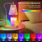 Dimmable Candle Warmer Lamp with RGB Mode & Timer, Electric Melting Lamps for Jar Candles, Wax Melt Warmers for Home Bedroom Decor (8 Colors LED Changing)
