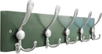 SKOLOO Creations Forest Green Solid Wood Wall Mounted Coat Rack, 5 Hooks, 17" Long - Kitchen, Mudroom, Entryway, Bathroom - Includes Mounting Hardware, Wall Coat Hanger, Towel Rack
