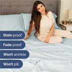 Cal King 6 Piece Sheet Set - Comfy Breathable & Cooling - Ultra-Soft Hotel Luxury Bedding Set w/ 8-16 Inch Deep Pockets - 1 Flat & 1 Fitted Sheet & 4 Pillowcases - Wrinkle Free & Easy Care - Ice Blue