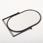 Metal Stand Adjustable Makeup Vanity Mirror Portable Black Desktop Mirror with 180° Rotation Desk Mirrors for Dressing Room,Bedroom, Bathroom,Tabletop