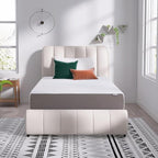 Amazon Basics Memory Foam Mattress, Soft Plush Feel, 12 Inch, Twin, White/Grey