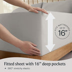 LuxClub 4 PC Full Sheet Set, Breathable Luxury Bed Sheets, Deep Pockets Wrinkle Free Cooling Bed Sheets Machine Washable Hotel Bedding Silky Soft - Light Taupe Full