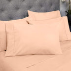 Cal King Size Bed Sheets - 6 Piece 1500 Supreme Collection Fine Brushed Microfiber Deep Pocket California King Sheet Set Bedding - 2 Extra Pillow Cases, Great Value, California King, Peach