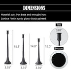 Denique Iron Taper Candle Holder Set of 3, Black Candlestick Holders Decorative Candle Stand, Tapered Candle Holders Tall Set for Wedding, Dining Table, Home Decoration (Black)