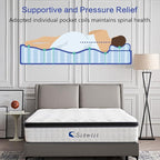 10 Inch King Size Hybrid Mattress - Medium Firm, Memory Foam & Pocket Springs, Motion Isolation, Edge Support, Pressure Relief, Ships Compressed