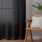 Aiyufeng 2 Panels Extra Long Sheer Window Curtains 120 Inches Length, Elegant Window Voile Panels/Drapes/Scarf/Treatment/Backdrop for Living Room Wedding Party Home Decor (40W x 120L inches, Black)