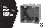 Southwire Device Box, Two Gang | Depth Adjustable | Heavy Duty 42lb | Gray | Pack of 2