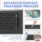 4x14 Inches Heavy Duty Walkable Floor Register - Easy Adjust Air Supply Lever Decorative Floor Vent Covers, Boston Design Vent Covers for Home - Matte Black
