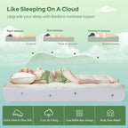 BEDLORE California King Mattress Topper Viscose Derived from Bamboo, Thick Pillow Top Mattress Pad with Stretchable Pockets for 6-18 inches Mattress, Soft Mattress Topper for Back Pain Relief