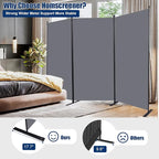 Room Divider 6FT Portable Room Dividers and Folding Privacy Screens, 102'' W Fabric Divider for Room Separation, 3 Panel Partition Room Dividers Freestanding Wall Divider Screen for Dorm Studio Office