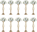 Versatile Metal Flower Arrangement, Candle Holder Stand Set for Wedding Party Dinner Centerpiece Event Restaurant Hotel Decoration (Gold, 10 x M)