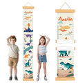 Personalized Name Growth Chart for Kids, Dinosaur Canvas Height Growth Chart, Kids Measuring Chart for Wall, Kids Room Wall Decor, Removable & Waterproof Growth Chart Ruler