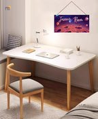 Personalized Outer Space Sign Universe Theme Art Décor For Kids Room Custom Name Moon Door Wall Art Decor For Little Man Cave, Stars Floral Nursery Art Girls Room Boys Bedroom
