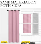 NICETOWN Blackout Curtain Panel Grommet - Home Decorations Thermal Insulated Solid Grommet Top Blackout Living Room Panels/Drapes for Gift (Crystal Pink, 1 Pair, 55 x 78-Inch)
