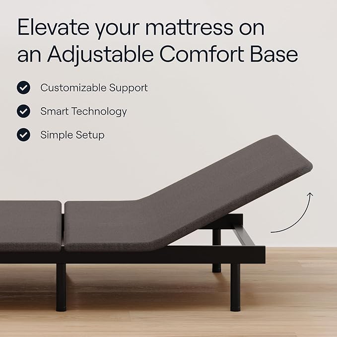 Siena 8” Twin XL Mattress with Adjustable Base - Head & Foot Incline - Medium Firm Gel Memory Foam - Premium Pressure Relieving Layers - Wireless Remote with Memory - Zero Clearance - Zero Gravity