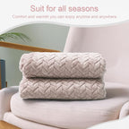 Exclusivo Mezcla Fleece Throw Blanket for Couch, 50x70 Inches Soft Cozy Jacquard Flannel Blankets, Lightweight Fuzzy Plush Warm Throws for Winter,Camel