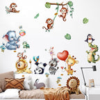 Animal Wall Stickers Cute Wall Decals Kid Room Nursery Baby Bedroom Décor (Happy Dancing Animals)
