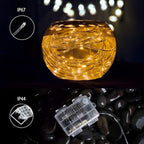 LED Rope Lights Battery Operated String Lights 40Ft 120 LEDs 8 Modes Hanging Fairy Lights Dimmable/Timer with Remote for Camping Party Halloween Christmas Decoration (Warm White)