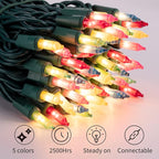 Easter Decorations Mini String Lights - 26.5 feet 100 Count Mini Light Set on Green Wire Plug in End to End Connectable for Indoor Outdoor Party Yard Garden Patio Home Easter Decor, Multicolored
