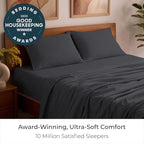 Mellanni Full Sheets Set - 4 PC Iconic Collection Bedding - Hotel Luxury, Extra Soft, Cooling Bed Sheets - Wrinkle, Fade, Stain Resistant (Full, Charcoal)