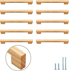 Burlywood Square 5 in 10 pcs Wooden Drawer Pulls Handle pulls for cabinets Kitchen Cabinet Drawer pulls Cabinet Door Pull