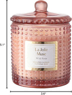 LA JOLIE MUSE Rose Noir & Oud Scented Candle – Lemon, Rose & Oud | 10 oz Natural Soy Wax | 55 Hours Clean Burn | Gift-Ready for Hosts & Gatherings | Elegant Home Décor