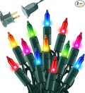 Dazzle Bright Warm White Christmas Mini String Lights, 150 Incandescent Lights, Waterproof Christmas Decorations for Indoor Outdoor Garden Yard Decor (Multi-Colored, 2 x 150 Count)
