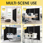 RANTILA 3 Panel Privacy Screen, 6 Ft Tall Folding Privacy Screen Room Dividers, Freestanding Room Partition Wall Dividers, 102''W x 20''D x 71''H, Black
