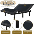 SHA CERLIN 14 Inch Twin XL Size Adjustable Bed Base/Bed Frame with Head and Foot Articulation Incline, Wireless Remote,Wood Board Support (Base Only)
