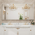 LOAAO 72x36 Inch White Metal Framed Bathroom Mirror for Wall, White Bathroom Vanity Mirror Farmhouse, Large Rounded Rectangle Mirror, Anti-Rust, Tempered Glass, Hangs Horizontally or Vertically