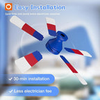 addlon Ceiling Fans with Lights, 42 Inch Low Profile Kids Ceiling Fan, Boy's Fan with Remote, Reversible, 3CCT, Dimmable, Quiet, Blue Small Ceiling Fan for Kids Room, Bedroom Indoor/Outdoor Use