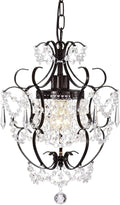 Bronze Chandelier Acrylic Crystals Chandeliers Small Vintage Chandelier 1 Light Antique Chandelier Light Fixtures for Bathroom Living Room Dining Room Kitchen Island