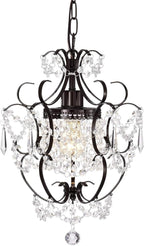 Bronze Chandelier Acrylic Crystals Chandeliers Small Vintage Chandelier 1 Light Antique Chandelier Light Fixtures for Bathroom Living Room Dining Room Kitchen Island