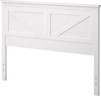 Glenwillow Home Farmhouse Style Wood Panel Headboard in Gloss White - Queen Size