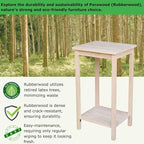 IC International Concepts, Portman Accent Table , Solid Real Wood, Sturdy Parawood,16 X 14 X 29, Minimum Assembly, DIY, Paint or Stain in Any Color, Unfinished
