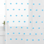 MYSKY HOME Light Blue Pom Pom Sheer Curtains for Girls Bedroom - 45 Inch, Light Filtering, Nursery, Kids Room, Rod Pocket, Cafe Style, Small Window Panels, 52 x 54 in, Set of 2