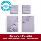 Mellanni Extra Deep Queen Sheets - 4 PC Iconic Collection Bedding - Hotel Luxury, Ultra Soft, Cooling Bed Sheets - Wrinkle, Fade, Stain Resistant (Queen, Lavender)