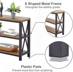 FATORRI Console Table for Entryway, Wood Sofa Table, Rustic Hallway Tables with 3-Tier Shelves for Living Room, Foyer (55 Inch, Rustic Oak)